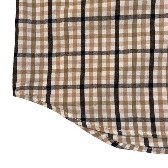 Columbia Gray Tan Plaid Short Sleeve Shirt Button Up Regular Fit Men Size Large - Picture 8 of 11